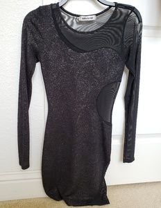 MYSTIC black/metallic silver sheen dress